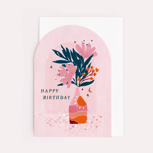 Vase Birthday Card | Floral Birthday Card | Flowers Card