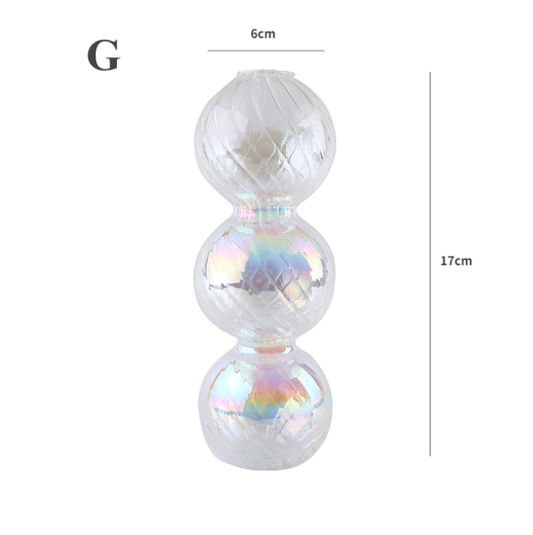 Nordic Rainbow Glass Vase / Candle Holder