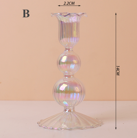 Nordic Rainbow Glass Vase / Candle Holder
