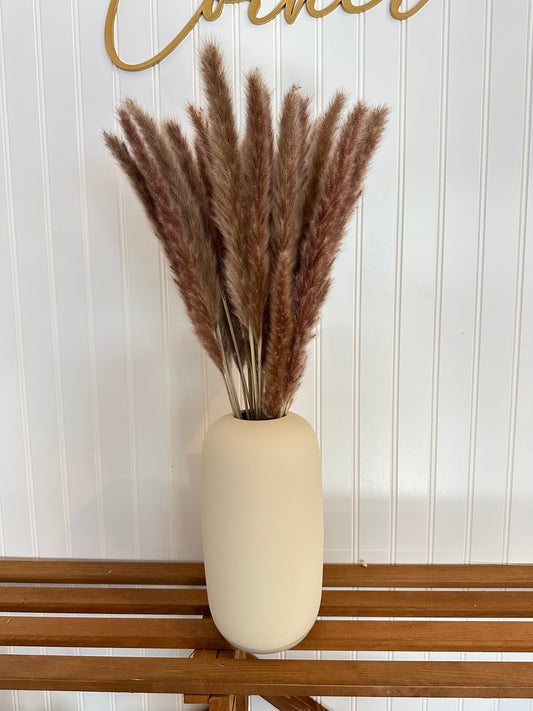 Brown pampas + large dune vase
